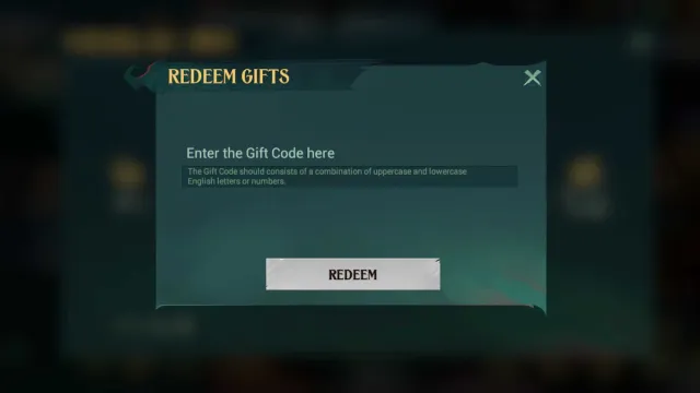 Enter your code and tap Redeem