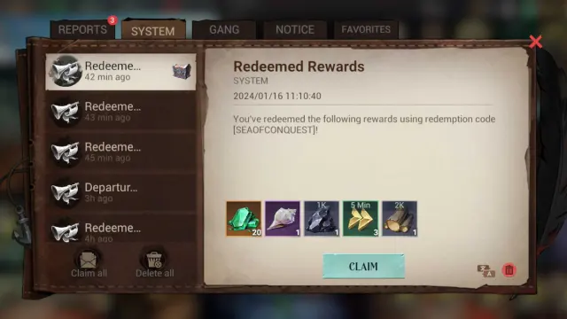 Find your reward in the in-game inbox