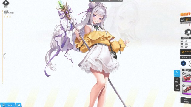 Emilia's outfit in goddess of victory nikke